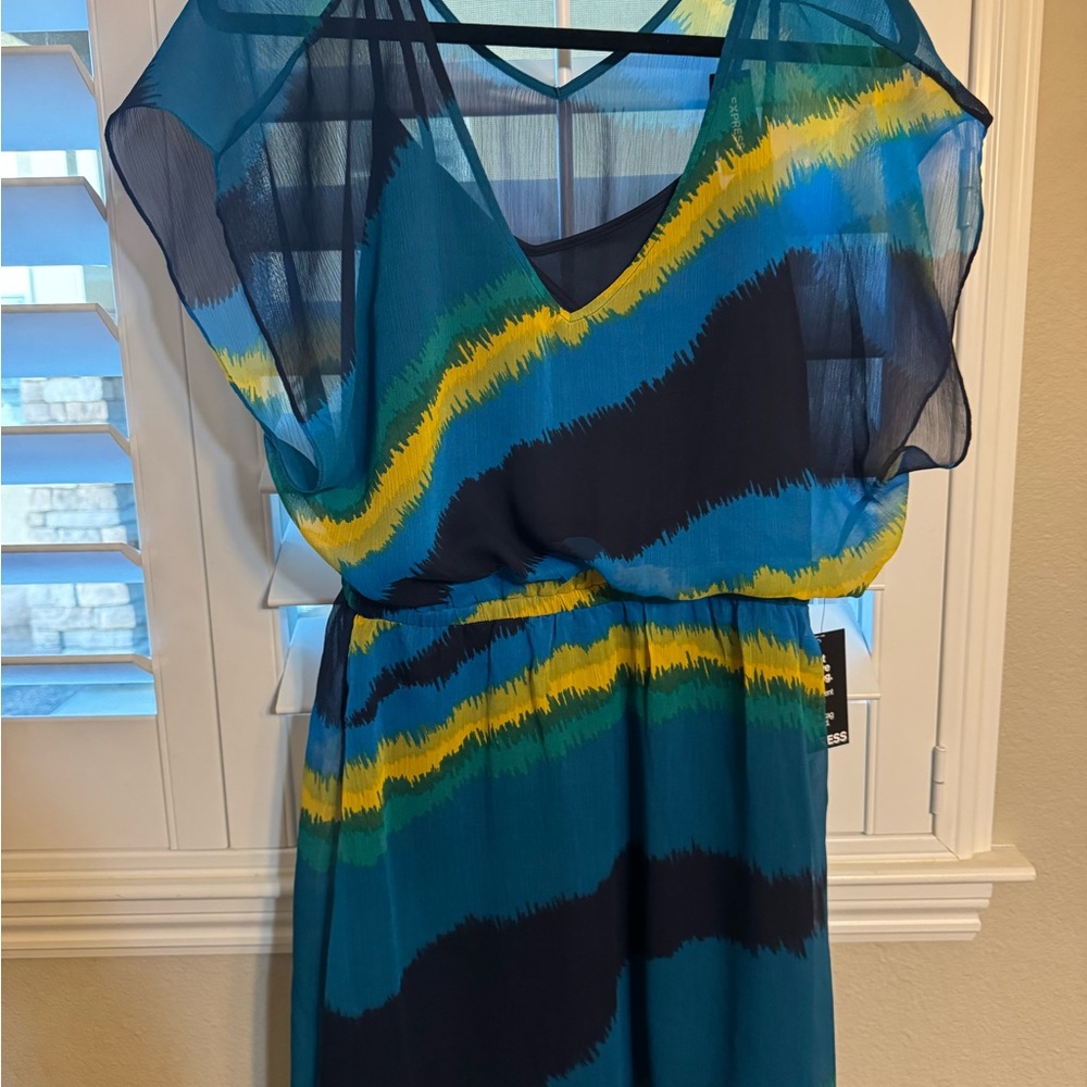 Blue and Yellow Women's Dress
